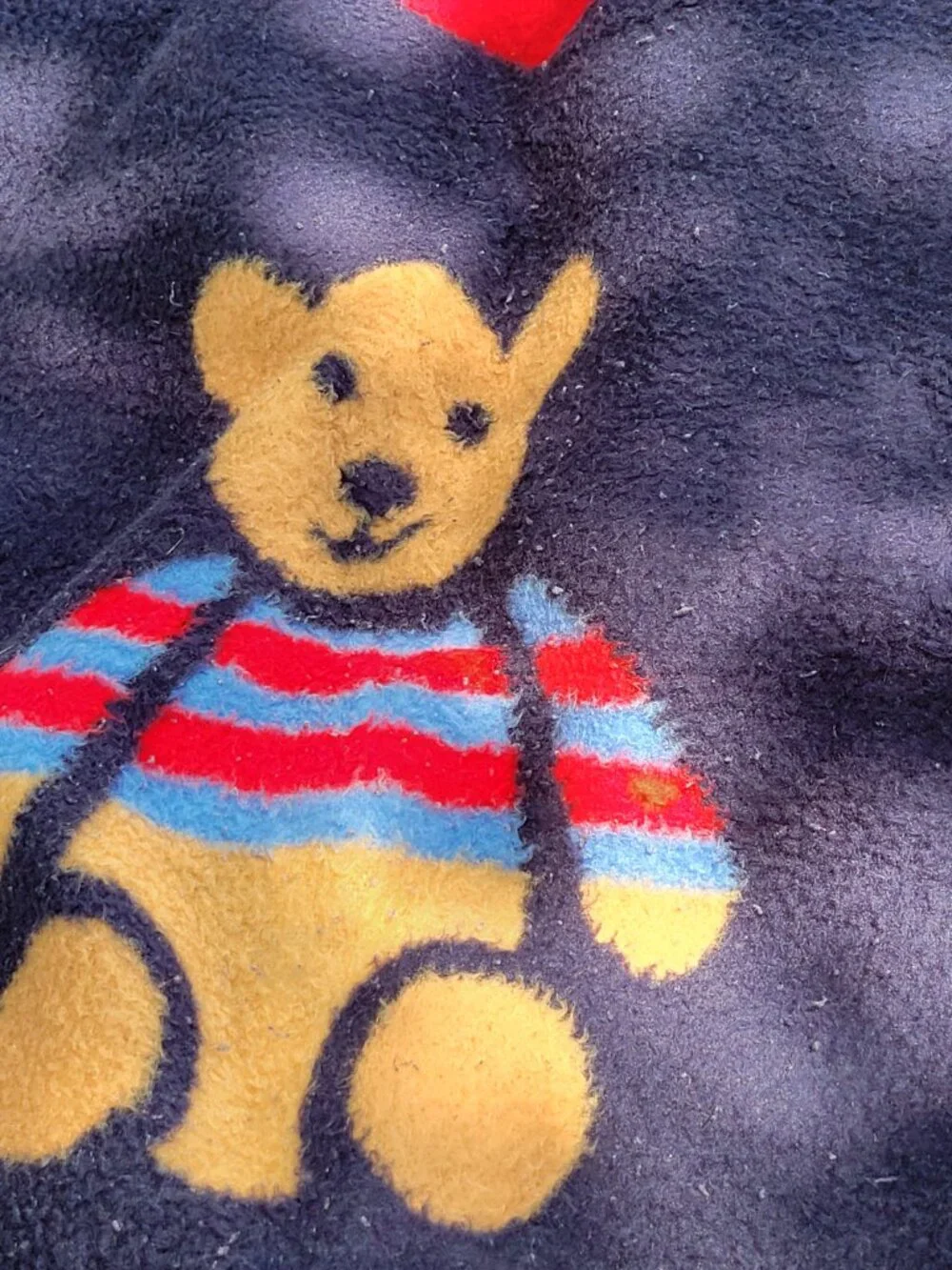 Crown Crafts Fleece Teddy Bear Blanket by Dinarsu VTG 1986 Reversible 60